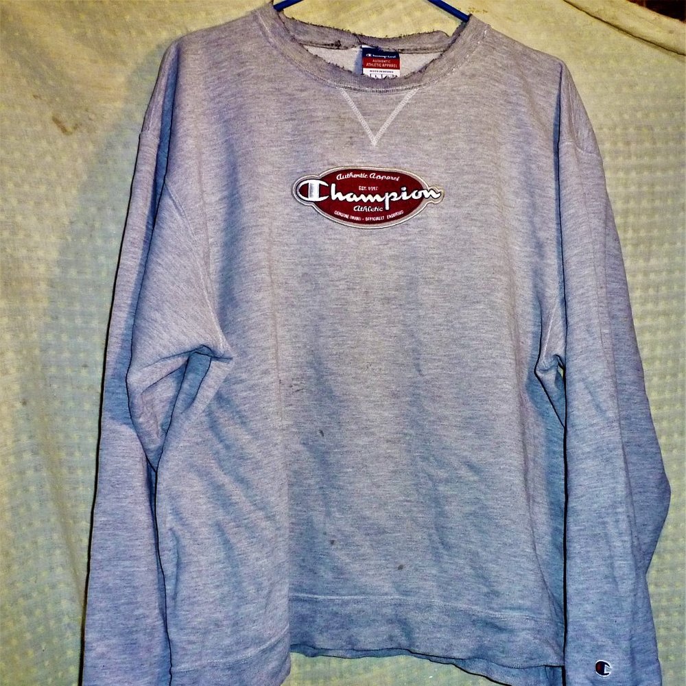 mens champion gray sweatshirt vintage